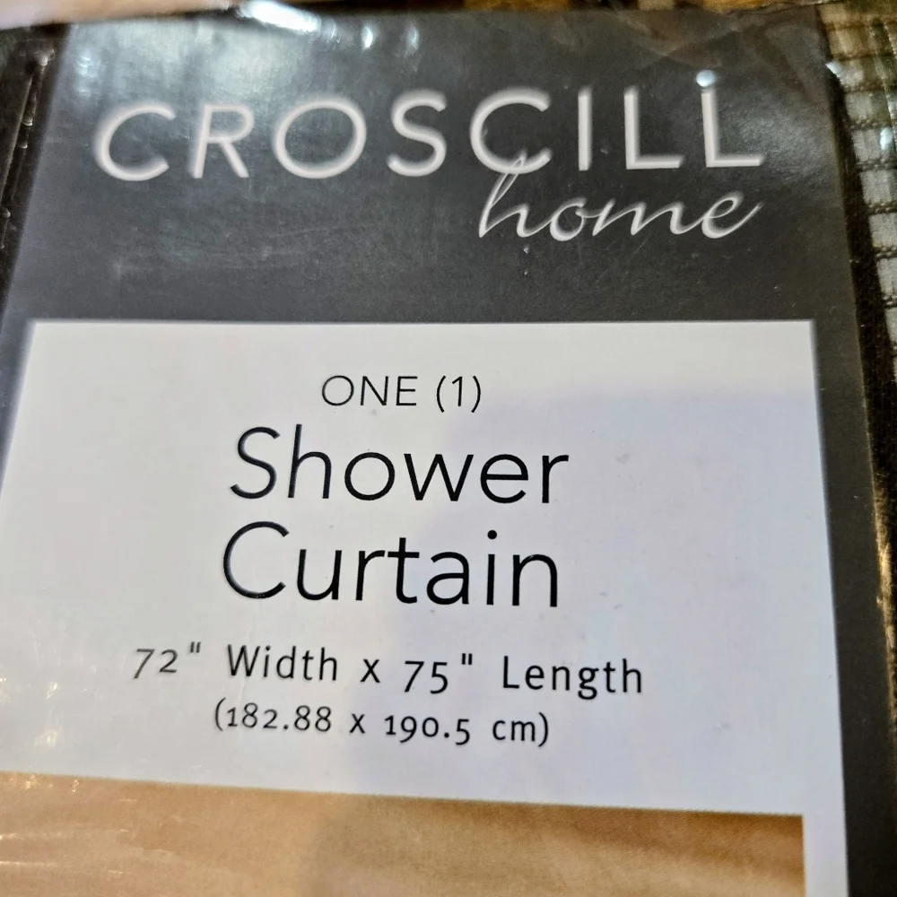 Croscill Home Fabric Shower Curtain/ Rich Striped Fall✨️Winter Hues/ NEW!